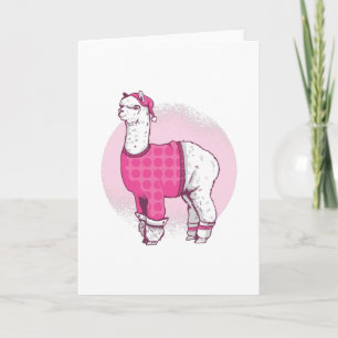 Cartão Llama de pijama