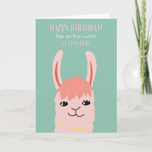 Cartão Llama Fun Birthday