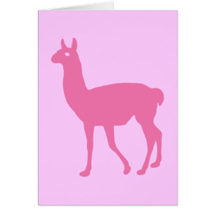 Cartão Llama Rosa