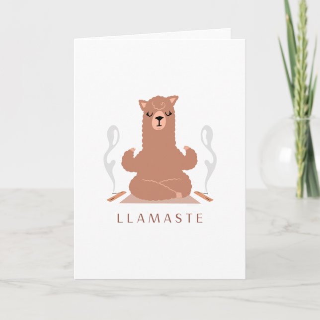 Cartão Llamaste - Design de Meditação Llama (Frente)