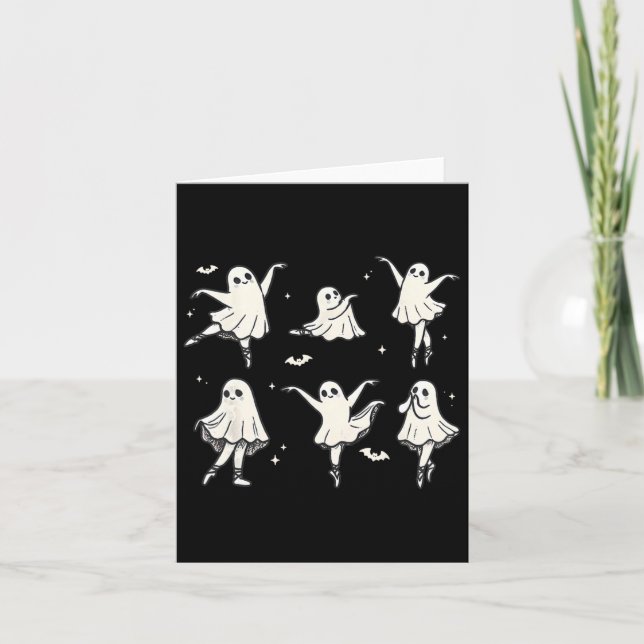 Cartão Llet Ghost Llet Dancer Spooker Dance Kids Hallowee (Frente)