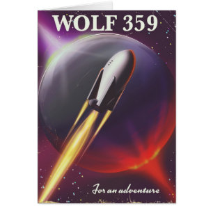 Cartão Lobo 359" para poster da viagem espacial de uma