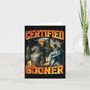Cartão Lobo Certificado Gooner Piada de Contrabando Meme