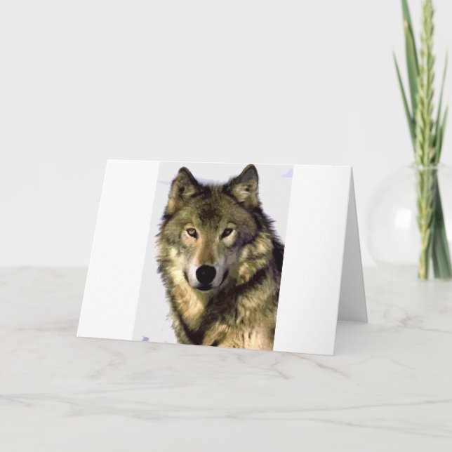 Cartão Lobo cinzento (Frente)