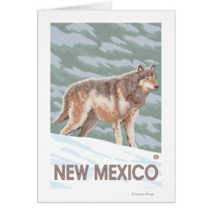 Cartão Lobo cinzento StandingNew México