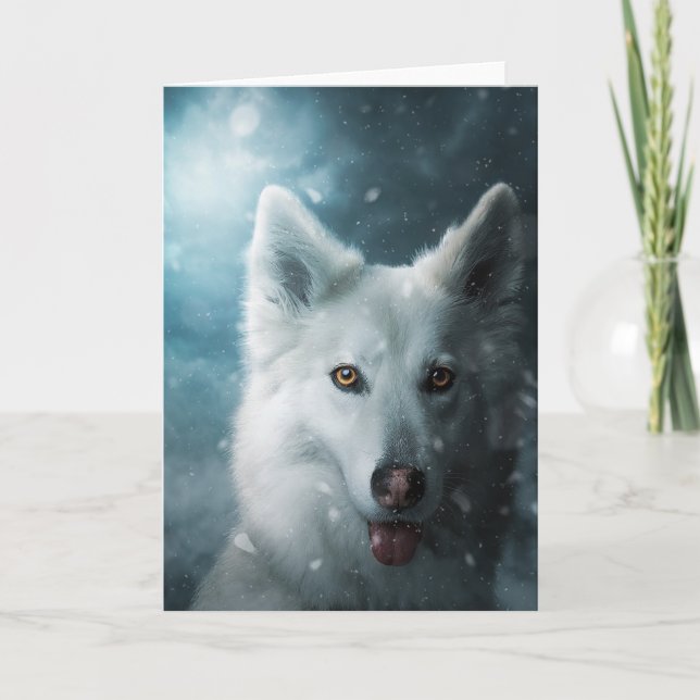 Cartão Lobo de inverno (Frente)