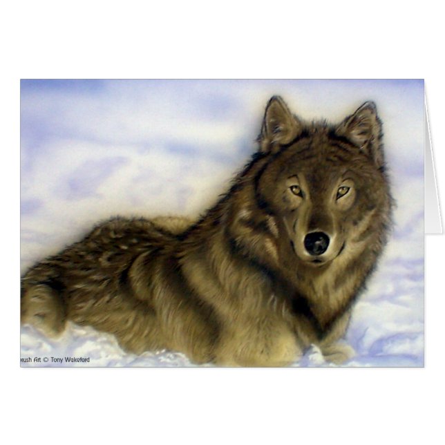 Cartão Lobo do inverno (Frente Horizontal)