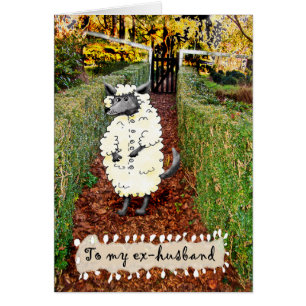 Cartão Lobo na roupa do carneiro, ao marido ex, humor