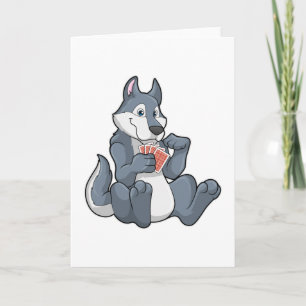 Cartão Lobo no pôquer com cartas de pôquer