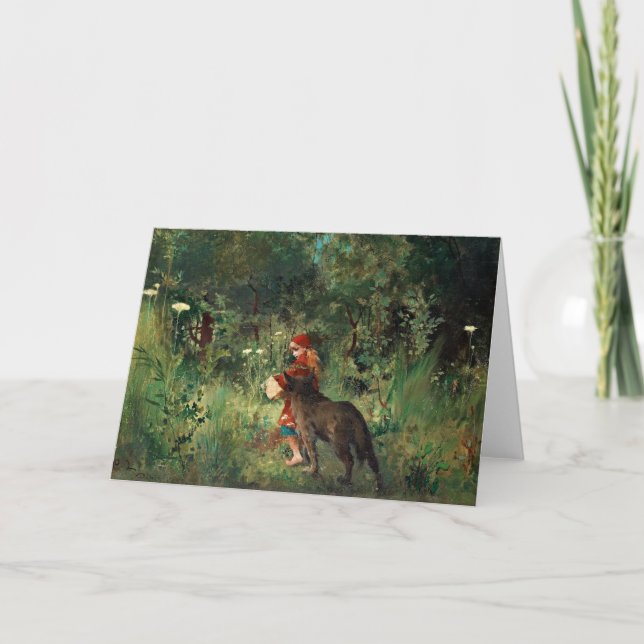 Cartão Lobo no trajeto com vermelho (Frente)