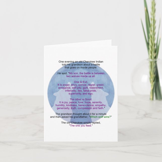 Cartão Lobos de luta (Frente)