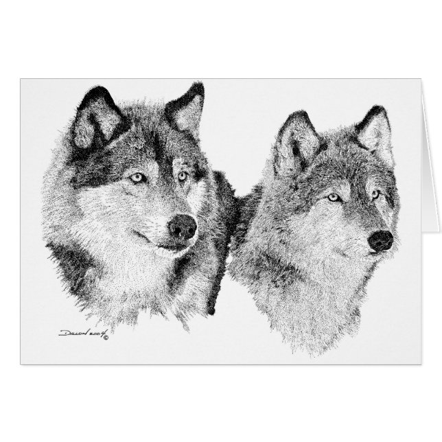 Cartão Lobos solitários (Frente Horizontal)