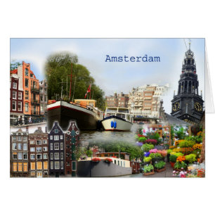Cartão Locais turísticos de Amsterdão