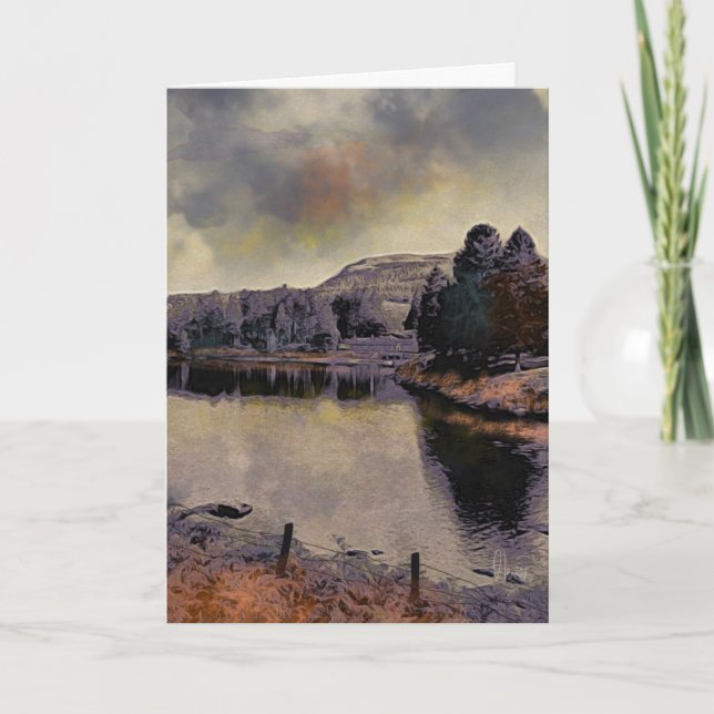 Cartão "Loch Ordie, Scottish Highlands" Art Birthday Card (Frente)