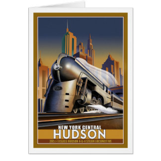 Cartão Locomotiva New York Hudson Streamline