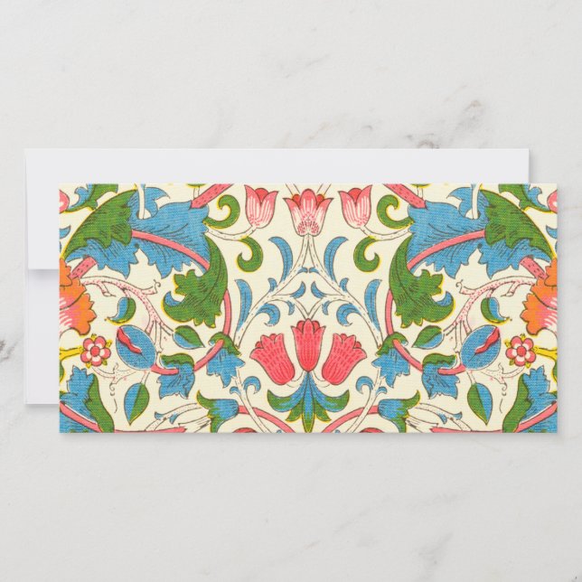 Cartão Lodden Rosa (por William Morris) (Frente)