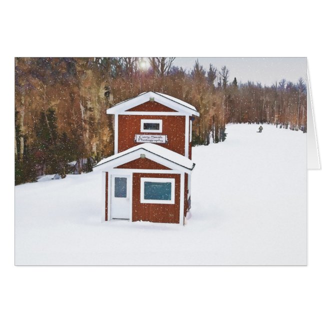 Cartão Lodge de Esqui de inverno (Frente Horizontal)