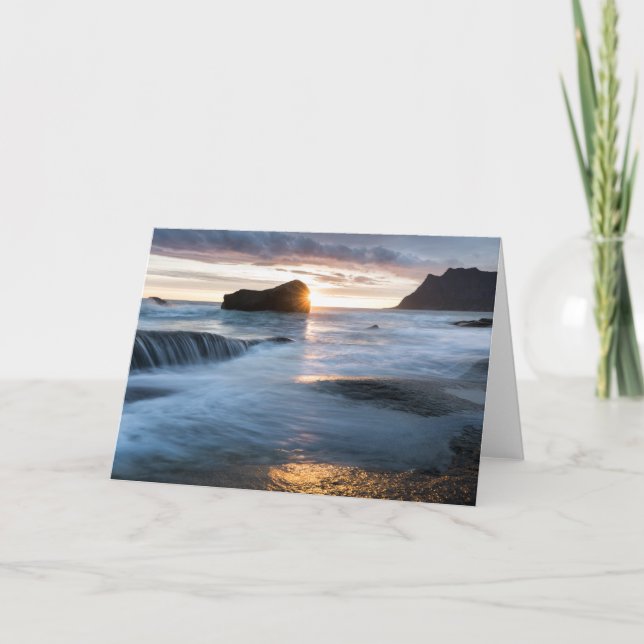 Cartão Lofoten Norway Midnight Sun (Frente)