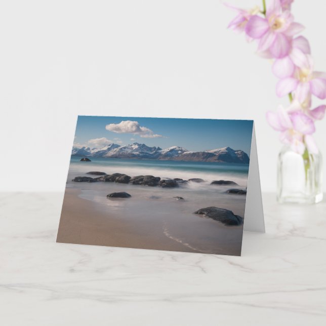Cartão Lofoten Vikten Beach (Orquídea)