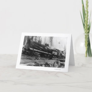 Cartão Logging Train carrying men and
