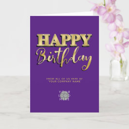 Cartão Logotipo 3d Aluguer Dourado para negócios Aniversá