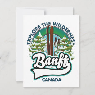 Cartão logotipo banff canada para esquiar