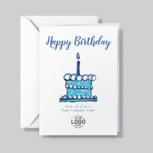 Cartão Logotipo Corporativo Simples Bolo de Aniversário c