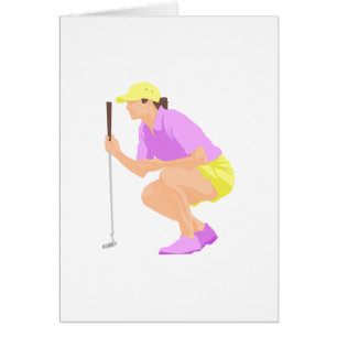 Cartão Logotipo da mulher do golfe