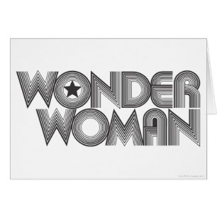 Cartão Logotipo da Mulher Maravilha B&W 3