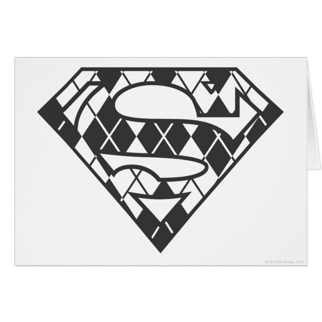 Cartão Logotipo da Supergirl Black Argyle (Frente Horizontal)