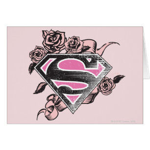 Cartão Logotipo da Supergirl com Rosas