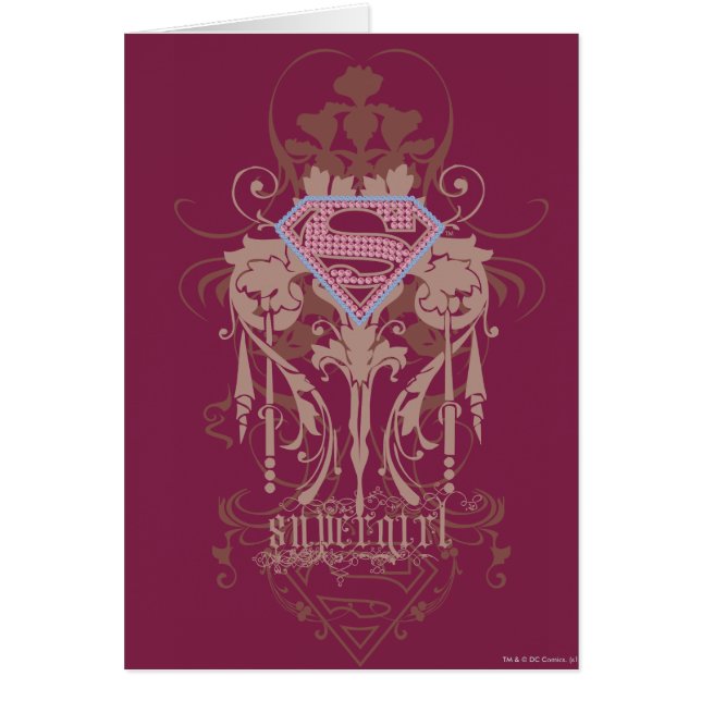 Cartão Logotipo da Supergirl Jewel (Frente)