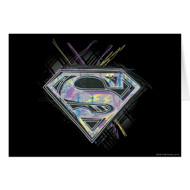Cartão Logotipo da Supergirl Scribbles (Frente Horizontal)