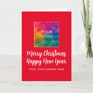 Cartão Logotipo de Feliz ano novo de Natal Feliz, manuscr