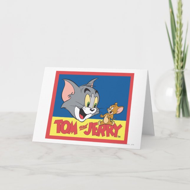Cartão Logotipo de Tom e de Jerry liso (Frente)