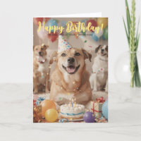 Logotipo Divertido Cachorro Bonito Aniversário Cor
