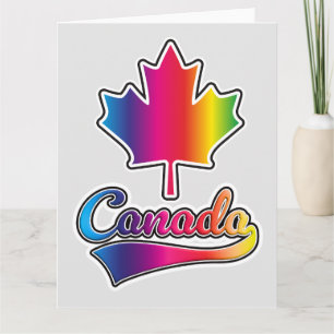 Cartão logotipo do arco-íris do orgulho do Canadá