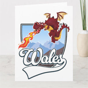 Cartão logotipo do dragão do País de Gales