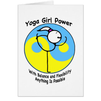Cartão Logotipo do poder da menina da ioga