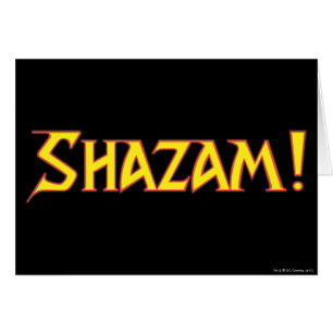 Cartão Logotipo do Shazam Amarelo/Vermelho