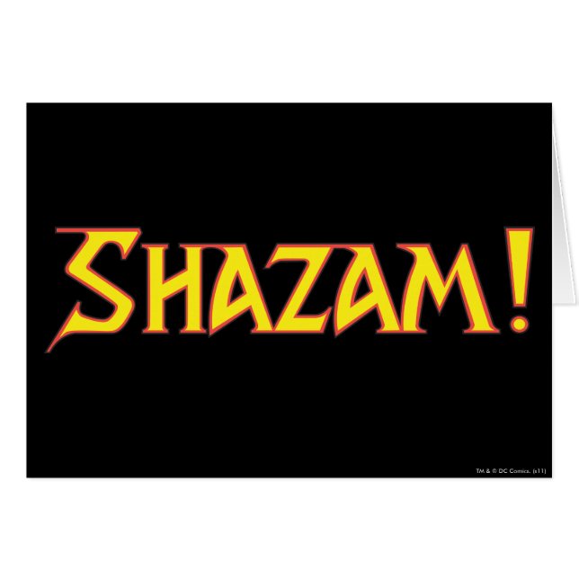 Cartão Logotipo do Shazam Amarelo/Vermelho (Frente Horizontal)
