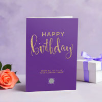 Logotipo Elegante Faux Dourado Feliz Aniversário c