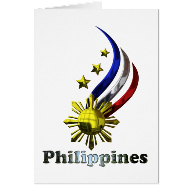 Cartão Logotipo filipino original. Mabuhay Pilipinas! (Frente)