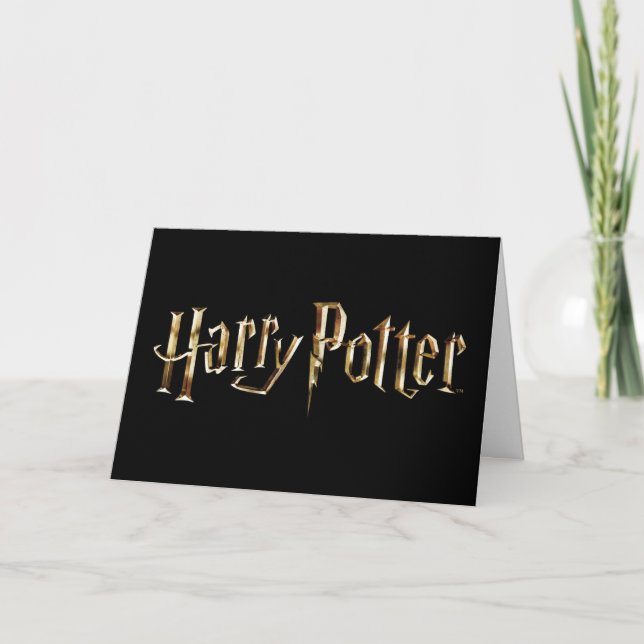 Cartão Logotipo Harry Potter Dourado (Frente)