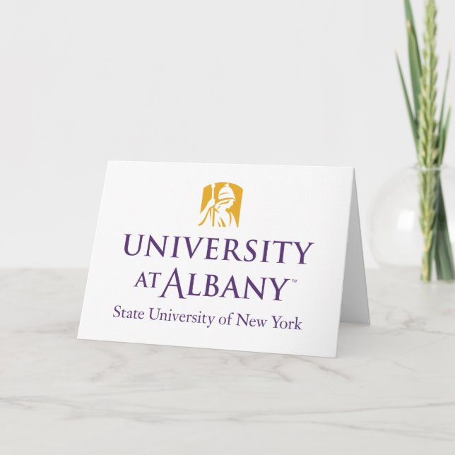 Cartão Logotipo Icônico da Universidade de Albany (Frente)