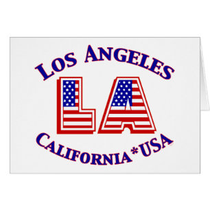 Cartão Logotipo Patriótico de Los Angeles USA