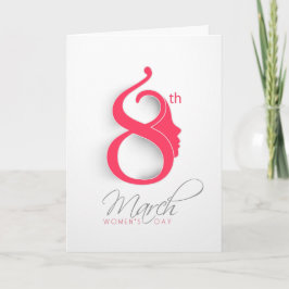 Cartão Logotipo rosa do Dia Internacional da Mulher