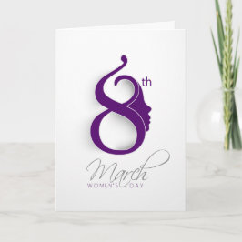 Cartão Logotipo Roxo do Dia Internacional da Mulher