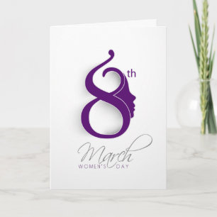 Cartão Logotipo Roxo do Dia Internacional da Mulher