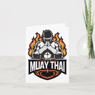 Cartão Logotipo tailandês Muay - Luta de boxe tailandesa